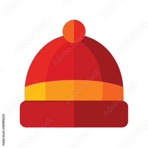 beanie hat in red fall tones