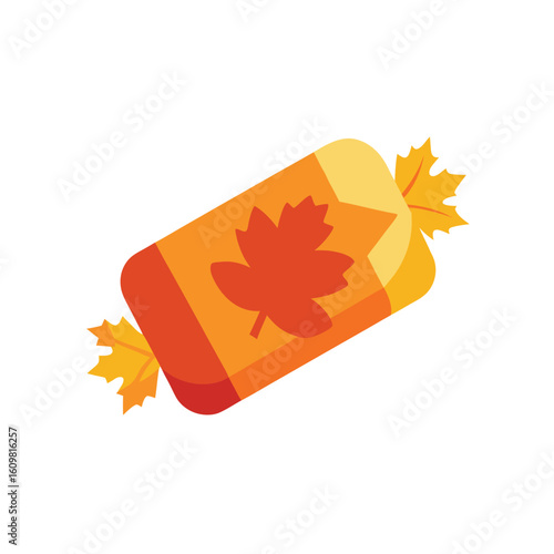 bar of soap wrapped in autumn paper