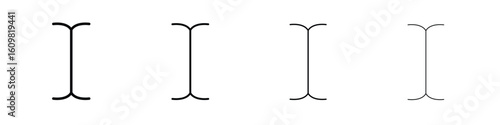 Cursor text icon in modern stroke line style. Vector 10 eps