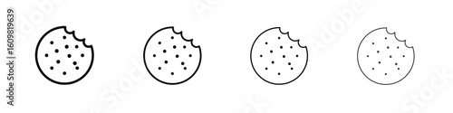 Cookie icon in modern stroke line style. Vector 10 eps
