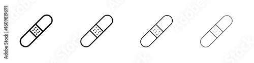 Band aid icon in modern stroke line style. Vector 10 eps