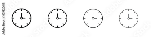 Clock icon in modern stroke line style. Vector 10 eps