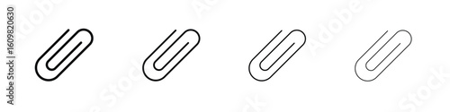 Clip icon in modern stroke line style. Vector 10 eps