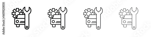 Car mechanic icon in modern stroke line style. Vector 10 eps