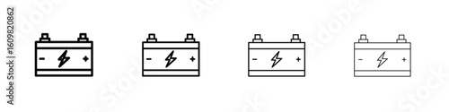 Car battery icon in modern stroke line style. Vector 10 eps
