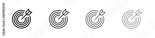 Bullseye icon in modern stroke line style. Vector 10 eps