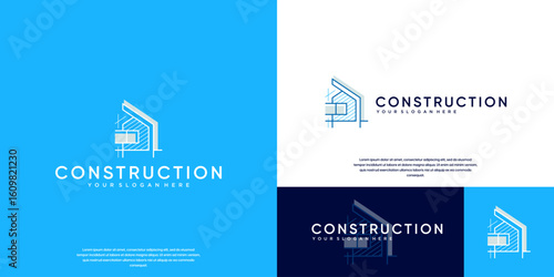 logo depicting building structure, simple style, architecture, vector design illustration.