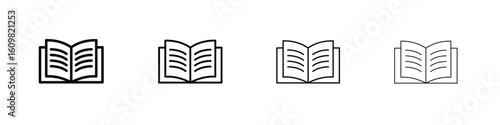 Book icon in modern stroke line style. Vector 10 eps