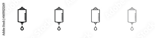Blood transfusion icon in modern stroke line style. Vector 10 eps