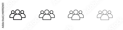 Users icon in modern stroke line style. Vector 10 eps