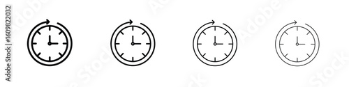 Time forward icon in modern stroke line style. Vector 10 eps