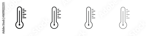 Temperature icon in modern stroke line style. Vector 10 eps