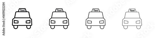 Taxi icon in modern stroke line style. Vector 10 eps