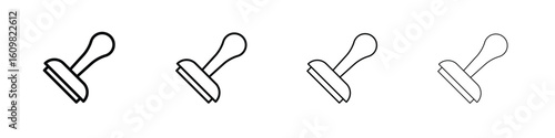 Stamp icon in modern stroke line style. Vector 10 eps