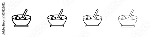 Soup icon in modern stroke line style. Vector 10 eps