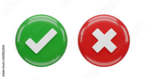 Free Download Green checkmark and red cross symbols on black background - GFXLoad