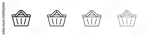 Shopping basket icon in modern stroke line style. Vector 10 eps