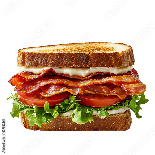 Classic BLT Sandwich with Crispy Bacon, Fresh Lettuce, and Ripe Tomatoes