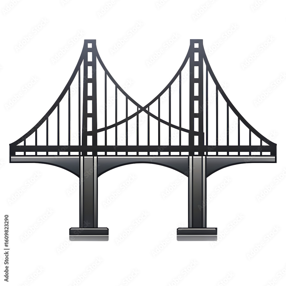 Obraz premium Bridge Icon Isolated on White Background