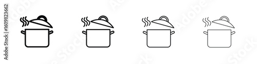 Pot icon in modern stroke line style. Vector 10 eps