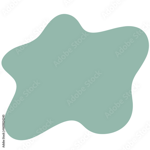 Abstract shape in soft green color with organic edges  