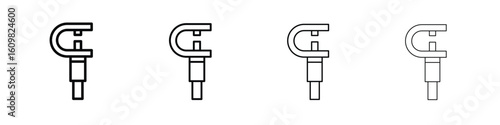 Micrometer icon in modern stroke line style. Vector 10 eps