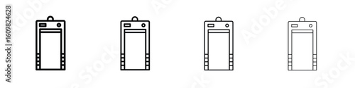 Metal detector icon in modern stroke line style. Vector 10 eps