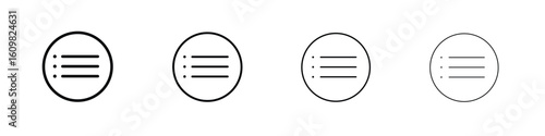 Menu icon in modern stroke line style. Vector 10 eps