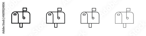 Mailbox icon in modern stroke line style. Vector 10 eps