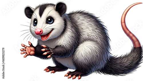 Fototapeta Naklejka Na Ścianę i Meble -  Illustration of Possum 3D Style Isolated on Transparent Background