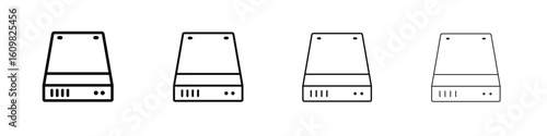 Hard Disk icon in modern stroke line style. Vector 10 eps