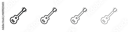Guitar icon in modern stroke line style. Vector 10 eps