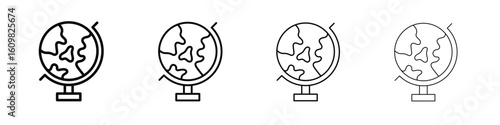 Globe icon in modern stroke line style. Vector 10 eps
