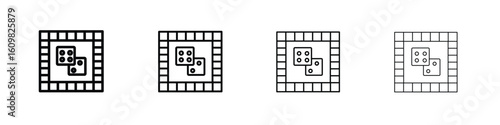 Game board icon in modern stroke line style. Vector 10 eps