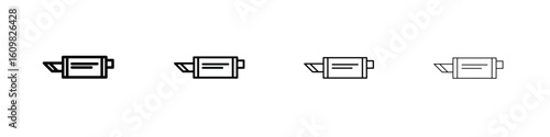 Exhaust pipe icon in modern stroke line style. Vector 10 eps