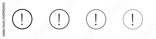 Exclamation interface icon in modern stroke line style. Vector 10 eps