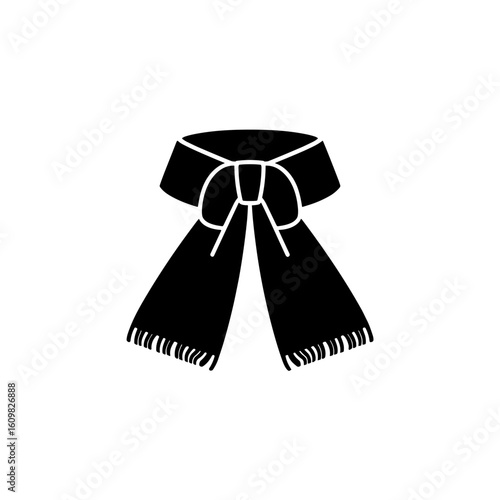 Black neck scarf with knot for traditional clothing concept of Oktoberfest  