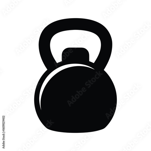 Kettlebell Silhouette Black Vector Gym Strength Training Fitness Equipment Design