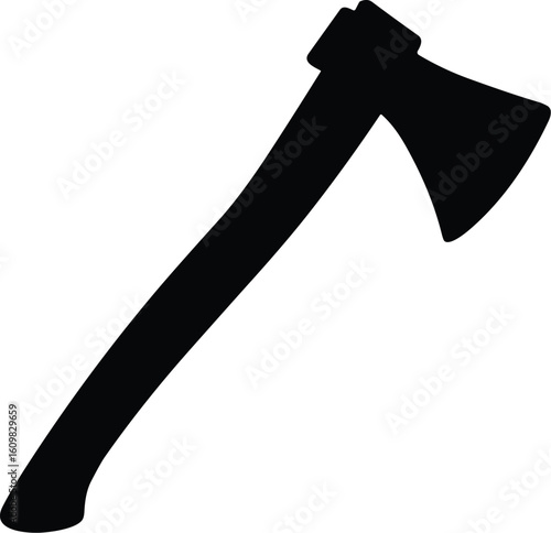 Wooden axe vector black silhouette print design