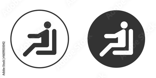 Person seat icon Symbol, logo illustration. Vector graphics for web.