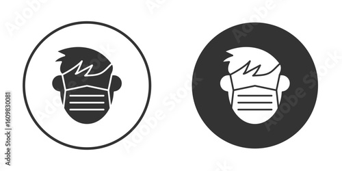 Person in mask icon Symbol, logo illustration. Vector graphics for web.