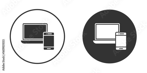 Laptop and Mobile icon Symbol, logo illustration. Vector graphics for web.