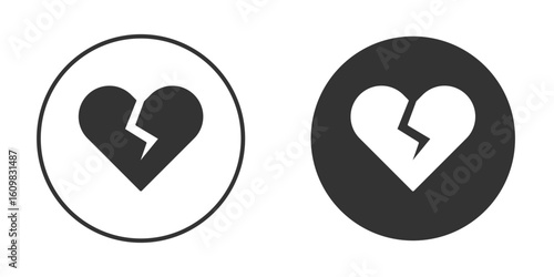 Heart Crack icon Symbol, logo illustration. Vector graphics for web.