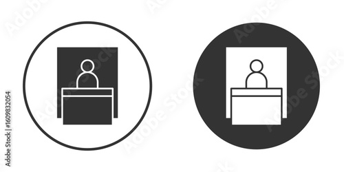 Exhibitor icon Symbol, logo illustration. Vector graphics for web.