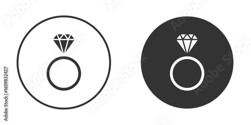 Diamond ring icon Symbol, logo illustration. Vector graphics for web.