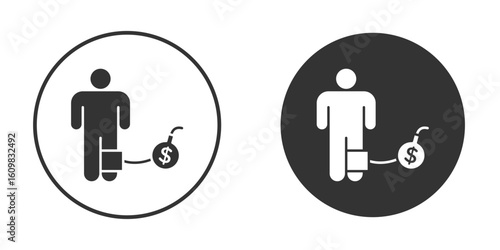Debt icon Symbol, logo illustration. Vector graphics for web.