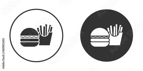 Burger Fries icon Symbol, logo illustration. Vector graphics for web.