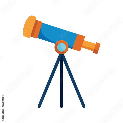telescope with tripod cartoon vector