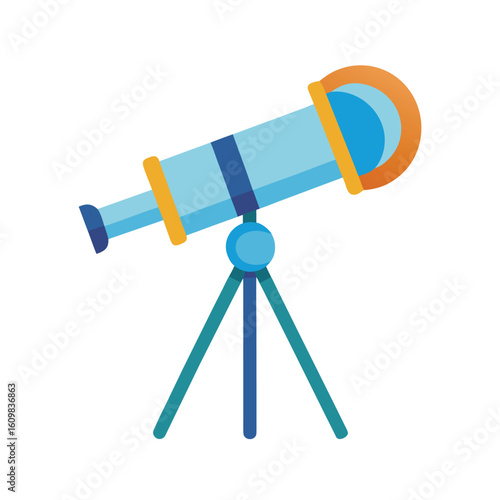 telescope with tripod cartoon vector