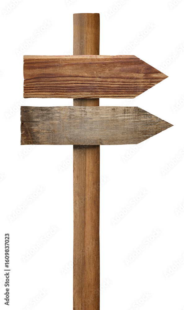 Fototapeta premium close up of a wooden sign on white background